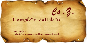 Csungán Zoltán névjegykártya